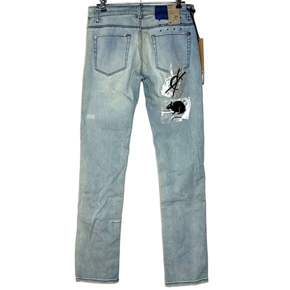 Ksubi The Goldie Dusted Copy Denim Jeans Mid Rise Slim Straight Leg Women 28 NWT - Picture 3 of 11
